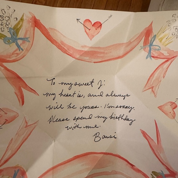 Heart Design Gift Box with Blue Ribbon - Picture 2 of 8